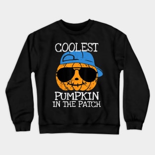 Coolest Pumpkin In The Patch Halloween Boys Girls Teens Crewneck Sweatshirt